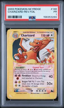 2003 POKEMON SKYRIDGE #146 CHARIZARD-REVERSE FOIL PSA 1 - Image 1