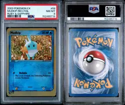 2003 POKEMON EX RUBY & SAPPHIRE #59 MUDKIP REVERSE FOIL PSA 8 Holo Near Mint - Image 3