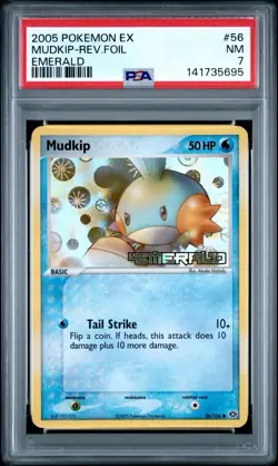Pokemon Mudkip EX Emerald Reverse Holo #56 PSA 7 - Image 1