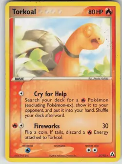 Pokemon TCG Torkoal Rare Legend Maker 27/92 - Image 1