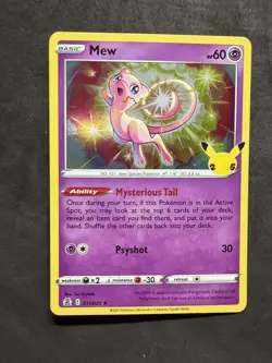 Mew 011/025 - 25th Anniversary Celebrations - Holo Rare Pokemon Card - NM - Image 1