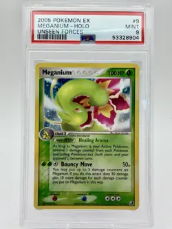 Pokemon Meganium EX Unseen Forces Holo Rare Stage 2 #9/115 PSA 9 SWIRL 🌀POP 127 - Image 1
