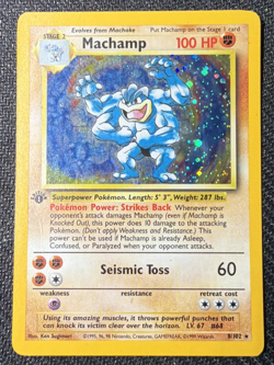 Machamp Holo Rare First 1st Edition Pokemon Playing Game Trading Card 1 - Image 1