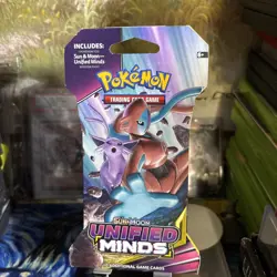 1x Sealed Pokemon Unified Minds Sleeved Booster Pack Espeon & Deoxys Art Blister - Image 1