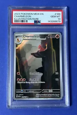 2023 Pokemon MEW EN Charmeleon Illustration Rare #169 PSA 10 GEM MT - Image 1