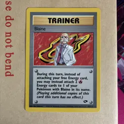 Blaine Trainer 100/132 Rare Gym Challenge Pokemon TCG - NM - Image 2