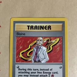Blaine Trainer 100/132 Rare Gym Challenge Pokemon TCG - NM - Image 3