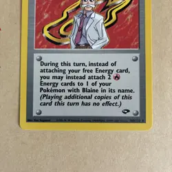 Blaine Trainer 100/132 Rare Gym Challenge Pokemon TCG - NM - Image 4
