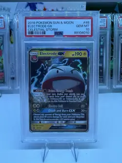 PSA 10 2018 Pokemon Sun & Moon Eletrode GX Celestial Storm #48 LOW POP UNDER 75 - Image 1