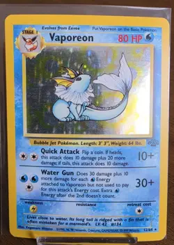 Pokemon Vaporeon 12/64 Jungle Holo 1999 Lightly Played Condition - Image 1