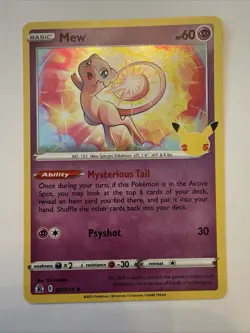 2021 Pokemon Mew Holo #011/025 Sword & Shield Celebrations Near Mint - Image 1