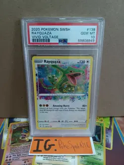 Pokemon 2020 Vivid Voltage Amazing Rare Rayquaza PSA 10 Gem Mint #138 - Image 3