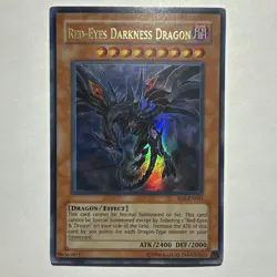 Yugioh Red-Eyes Darkness Dragon SD1-EN001 Unlimited Ultra Rare LP - Image 1