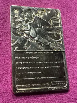 1999 Burger King Charizard Pokemon 23K Gold Plated MetalTrading Card - Image 3