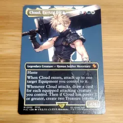 Cloud, Ex-SOLDIER, Borderless Art, Final Fantasy, Magic MTG NM - Image 1