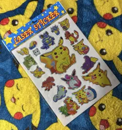 Pokemon Holo Pikachu Vintage Sticker Sheet Pocket Monsters Vending Machine 1998 - Image 1