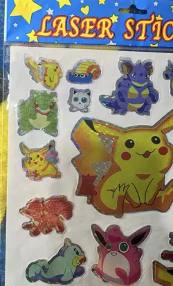Pokemon Holo Pikachu Vintage Sticker Sheet Pocket Monsters Vending Machine 1998 - Image 5