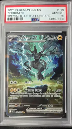 2025 POKEMON BLK EN-BLACK BOLT SPECIAL ILLUSTRATION RARE #166 ZEKROM EX PSA 10 - Image 1