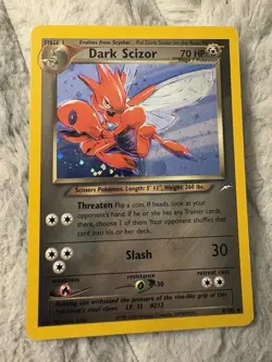 Pokemon Dark Scizor Neo Destiny Holo Rare Holo 9/105 English Card 2000 - Image 1