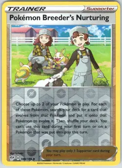 Pokemon Breeder's Nurturing 166/189 Darkness Ablaze Pokemon Reverse Holo NM - Image 1