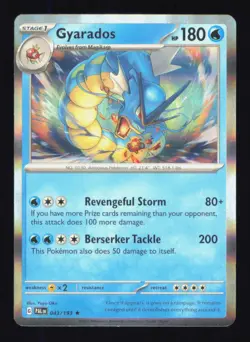 Gyarados 043/193 Holo Paldea Evolved Pokemon Near Mint - Image 1