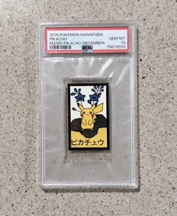 2016 POKEMON HANAFUDA PIKACHU MARIO PIKACHU-DECEMBER psa10 - Image 1