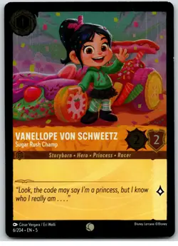 #6 Vanellope von Schweetz - Sugar Rush Champ COLD FOIL Lorcana Shimmering Skies - Image 1