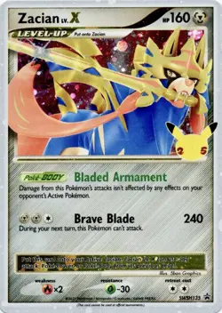 Pokemon TCG Zacian SWSH135 Black Star Promo 25th Anniversary NM Card - Image 1