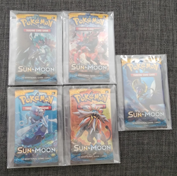 A+ NICE! Pokemon TCG Sun and Moon Base Set Booster Pack Complete Art Set 5 lot - Image 2