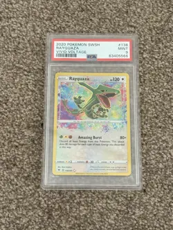 Rayquaza Vivid Voltage 138/185 PSA 9 Mint Condition Pokemon TCG - Image 1