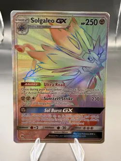 Pokemon Sun & Moon TCG Solgaleo GX 155/149 Holo Secret Rainbow Rare - Image 1