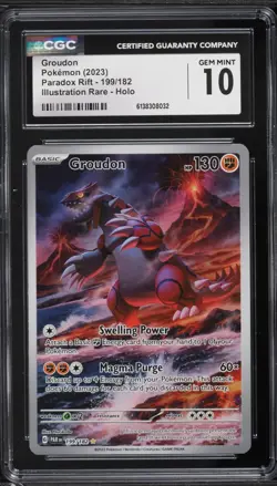 2023 Pokemon Paradox Rift Groudon #199 CGC 10 - Image 1