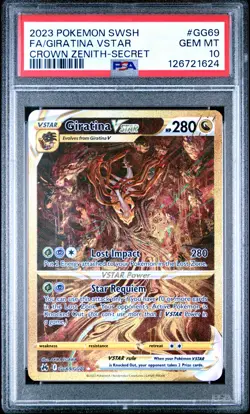 2023 POKEMON SWORD & SHIELD CROWN ZENITH SECRET FULL ART/GIRATINA VSTAR PSA 10 - Image 1