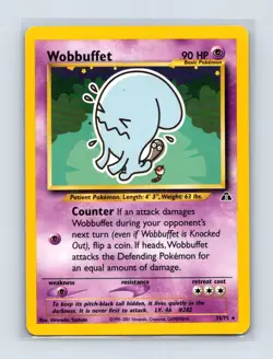 Wobbuffet 35/75 Rare Neo Discovery Pokemon Unlimited Lightly Played - Image 1
