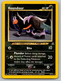 Houndour 39/75 Uncommon Neo Discovery Pokemon Unlimited Lightly Played - Image 1