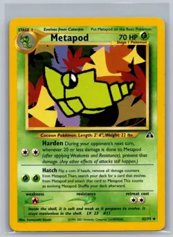 Metapod 42/75 Uncommon Neo Discovery Pokemon Unlimited Lightly Played - Image 1