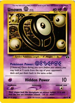 Pokemon TCG Neo Discovery 69/75 Unown [O] Common Unlimited LP/MP - Image 1