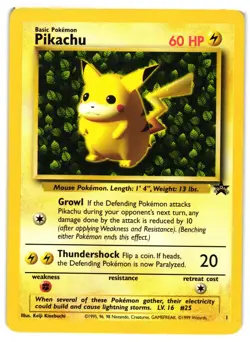 Pokemon TCG Pikachu 1 Wizards Black Star Promos MP/HP - Image 1