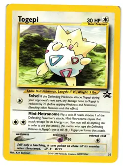 Pokemon TCG WoTC Black Star Promo Togepi 30 LP/MP - Image 1