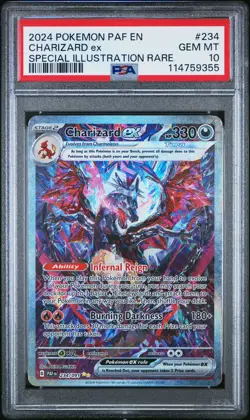 2024 POKEMON PAF EN-PALDEAN FATES SPECIAL ILLUSTRATION RARE CHARIZARD EX PSA 10 - Image 1