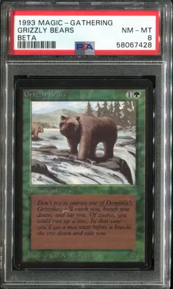 PSA 8 1993 MTG Magic The Gathering Beta #200 Grizzly Bears Pop26 - Image 1