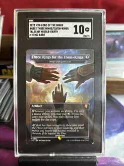 MTG Three Rings for the Elven-Kings LoTR (Borderless) - SGC Gem Mint 10 - Image 1