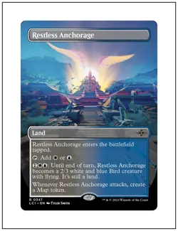 1x Restless Anchorage, Borderless Art, Lost Caverns of Ixalan, Magic MTG NM - Image 1