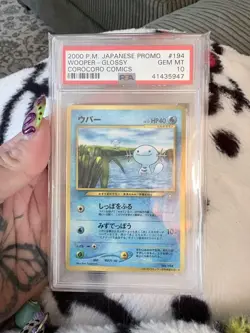 Pokemon 1999 Japanese Neo PROMO COROCORO #194 WOOPER Japanese PSA 10 - Image 1