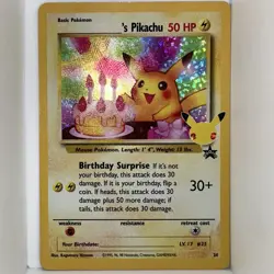 Birthday Pikachu Pokemon Celebrations: Classic Collection 24/53 Holo Near Mint - Image 1