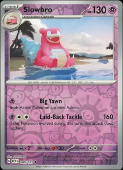 Pokemon - Slowbro #080/165 - SV: Scarlet & Violet 151 Reverse Holo - Image 1