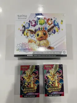 Pokemon TCG Prismatic Evolutions ETB + Ascended Heroes Booster Bundle Lot of (2) - Image 1