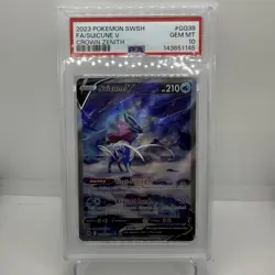 2023 SUICUNE V GG38 PSA 10 POKEMON TCG CROWN ZENITH GALARIAN GALLERY FULL ART - Image 1