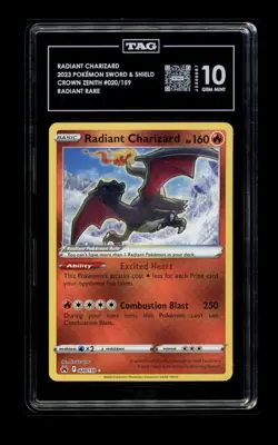 Radiant Charizard 020/159 TAG 10 Gem Mint SWSH Crown Zenith Holo - Image 1