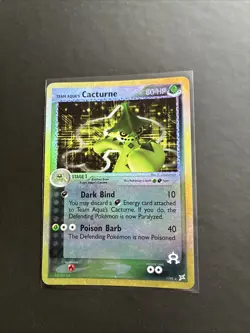 Pokemon TCG Team Aqua's Cacturne 1/95 EX Magma vs Aqua Reverse Holo Rare LP - Image 1